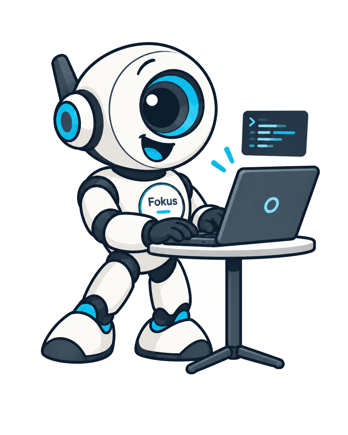 Fokus mascot — Working